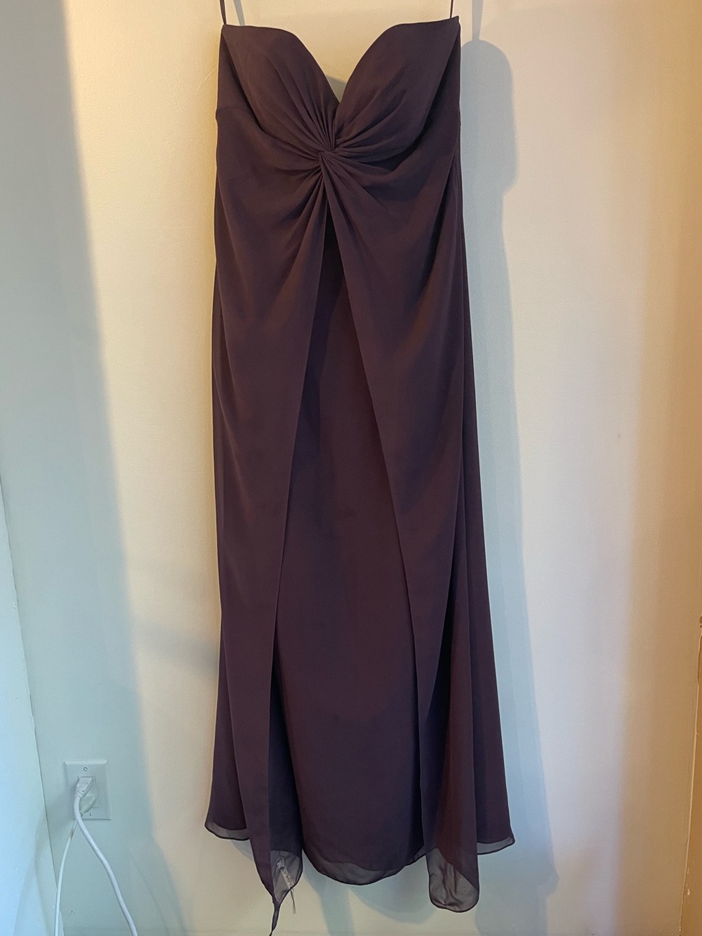 Symphony of Venus Purple Chiffon Strapless Maxi Dress Evening Gown Medium 10